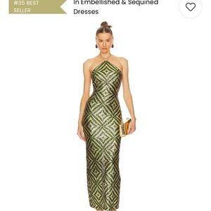 Green Sequin Halter Dress